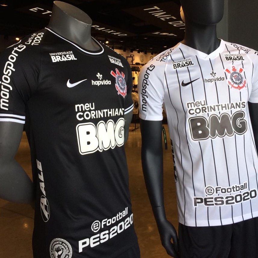 Camisas Corinthians Patrocino Preto e Branco 1